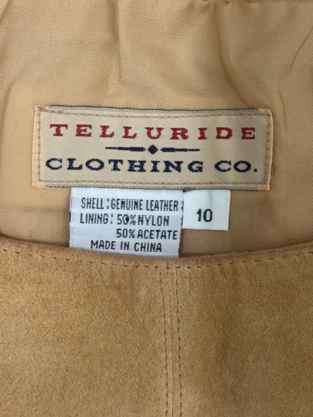 VTG 90s Telluride Clothing Co. Suede Fringe Vest Top Sz 10 Western Boho Festival - Picture 11 of 12